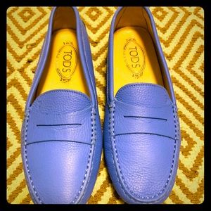 Tod’s Blue Leather Gommini Driving Loafers